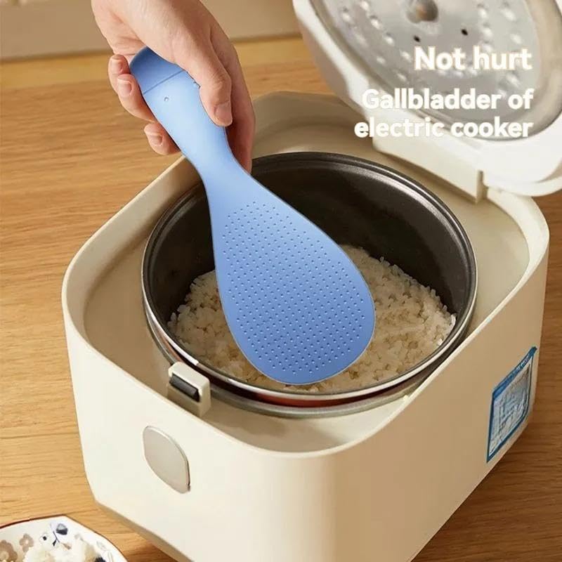 Prostuff.in® 1Pcs Anti-Stick Standing Rice Spoon – Heat-Resistant Paddle with Upright Stand, Non-Slip Handle, Easy to Clean, Ideal for Rice Cookers & Cooking Essentials – (Multicolour) - Image 4