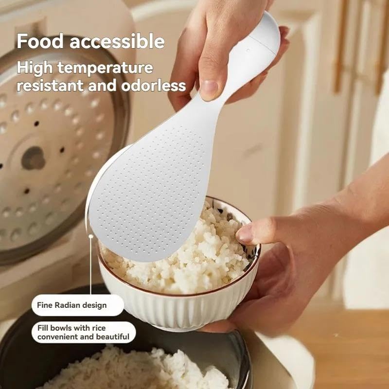 Prostuff.in® 1Pcs Anti-Stick Standing Rice Spoon – Heat-Resistant Paddle with Upright Stand, Non-Slip Handle, Easy to Clean, Ideal for Rice Cookers & Cooking Essentials – (Multicolour) - Image 5