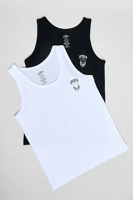 R&B 2 Pack Spider-Man Print Vests