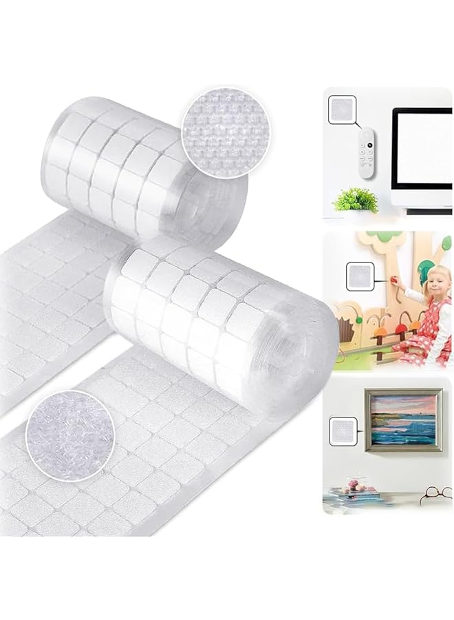 PROMASS promass Square Self Adhesive Dot, 20mm Diameter Hook and Loop Self Adhesive Dots Tapes, 160 Pairs Square Hook and Loop Fasteners Strong Mounting Nylon Tape for Home, Office, School, Teacher DIY  - Image 1