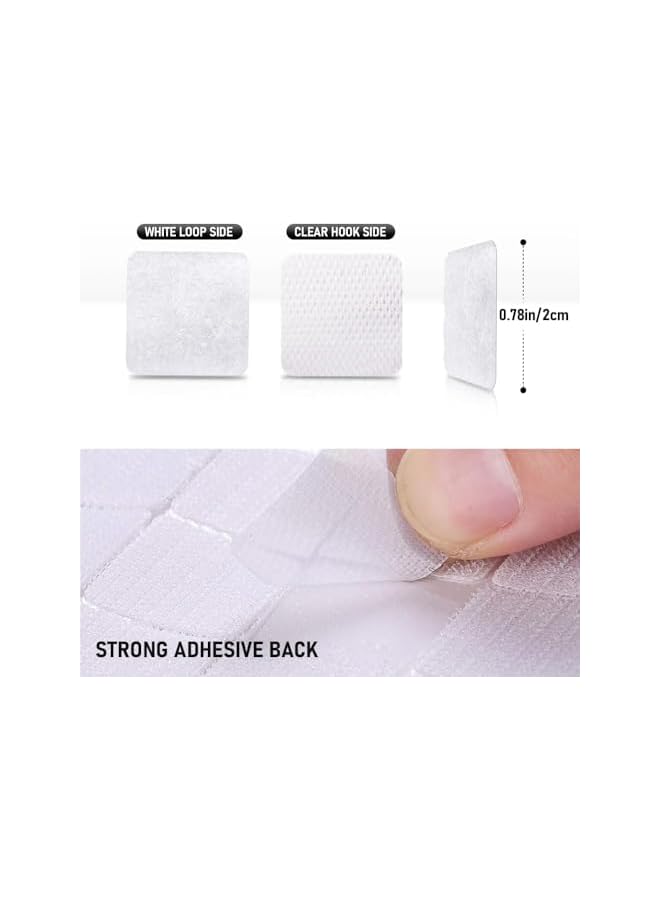 PROMASS promass Square Self Adhesive Dot, 20mm Diameter Hook and Loop Self Adhesive Dots Tapes, 160 Pairs Square Hook and Loop Fasteners Strong Mounting Nylon Tape for Home, Office, School, Teacher DIY  - Image 4