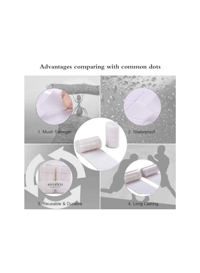 PROMASS promass Square Self Adhesive Dot, 20mm Diameter Hook and Loop Self Adhesive Dots Tapes, 160 Pairs Square Hook and Loop Fasteners Strong Mounting Nylon Tape for Home, Office, School, Teacher DIY  - Image 3