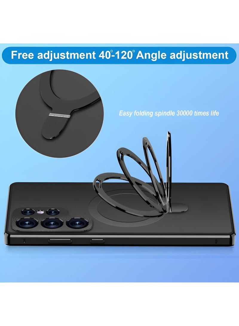 REOCLE Magnetic Phone Case Phone Cover Double-Sided Protection Metal Frame Phone Case with Invisible Magsafe Bracket for Samsung S23 S22 Ultra - Image 4