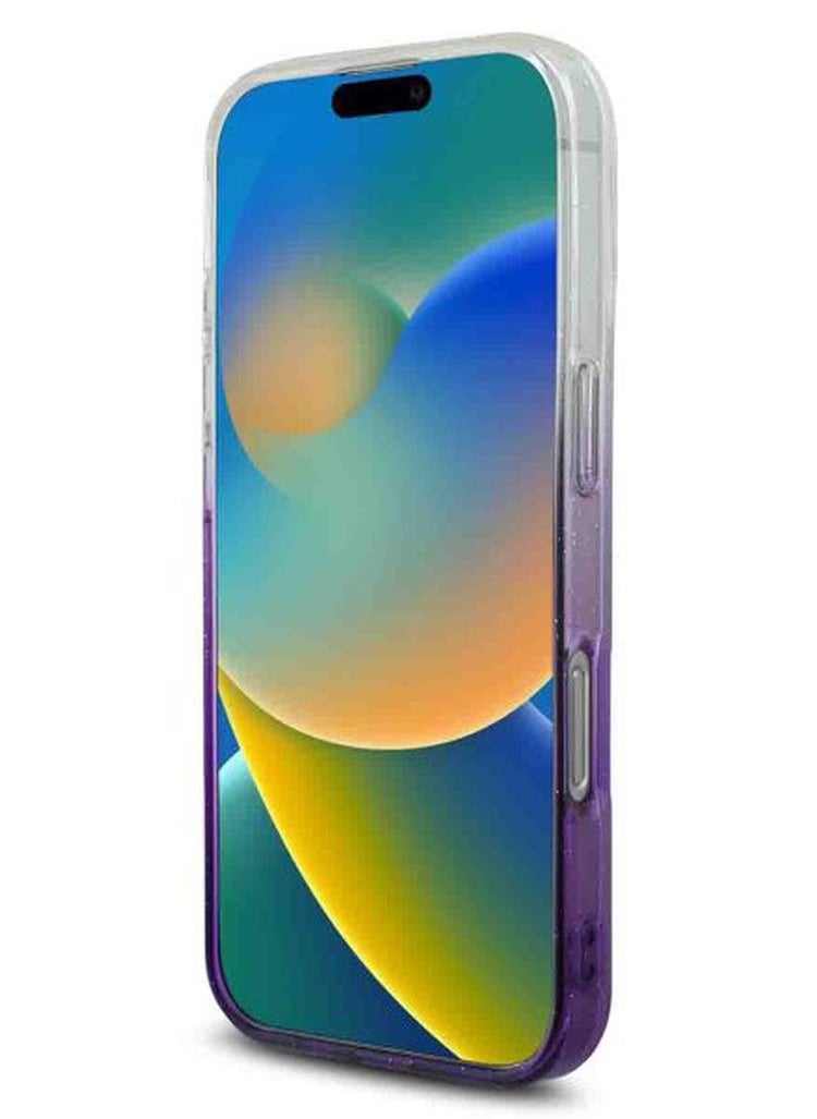 GUESS iPhone 16 Pro MagSafe Case IML Glitter Gradient Hard Cover / Slim Profile/ Easy Snap-On/ Comfortable Grip - Purple  - Image 3