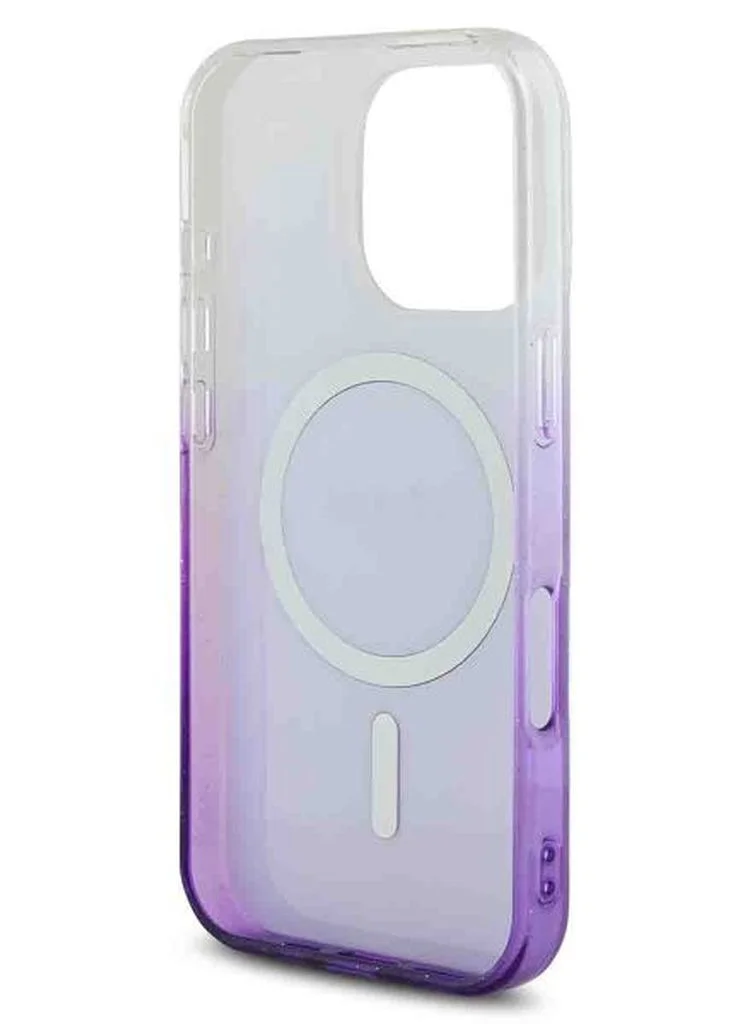 GUESS iPhone 16 Pro MagSafe Case IML Glitter Gradient Hard Cover / Slim Profile/ Easy Snap-On/ Comfortable Grip - Purple