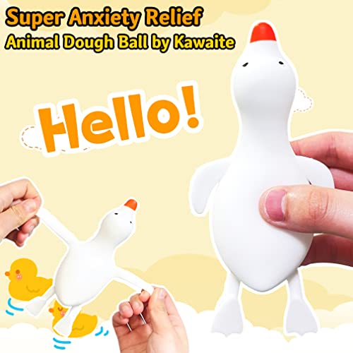 Kawaite White Duck Squishy Stress Dough Ball Animals Squeeze Fidget Toys for Kids and Adults Pull and Stretch Cute Duck Squeeze Stress Ball Squishy Toys for Anxiety Anger Autism ADHD - Image 5