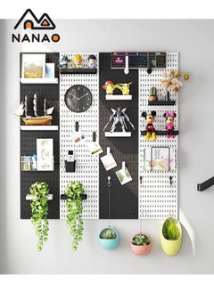 NANAO Pegboard Combination Kit, 4-Pack Pegboards and 18 Accessories Modular Hanging, Plastic Display Pegboard Panel Kits, Wall Organizer Organizer for Home, Office (White)  - Image 3