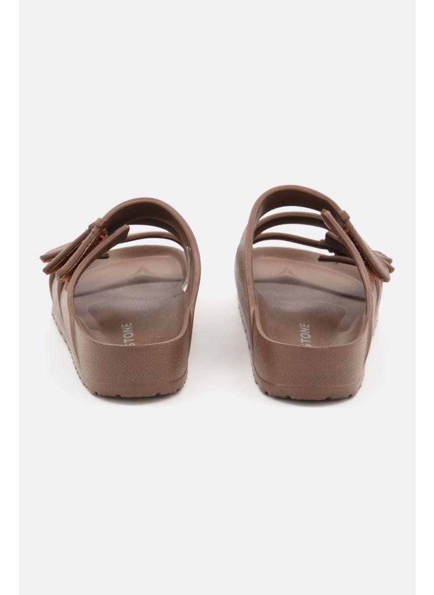 Sun Stone Kids Boy  Velcro Closure Brand Logo Sandals, Tan  - Image 3