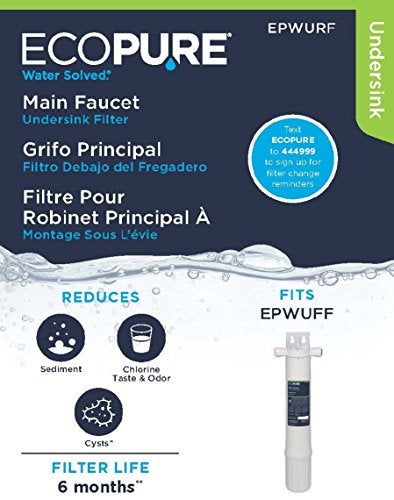 EcoPure Main Faucet Under Sink Water Filtration System (EPWUFF) | NSF Certified | No Additional Faucet Required | Cleaner Water from Your Existing Kitchen or Bath Faucet,White - Image 4