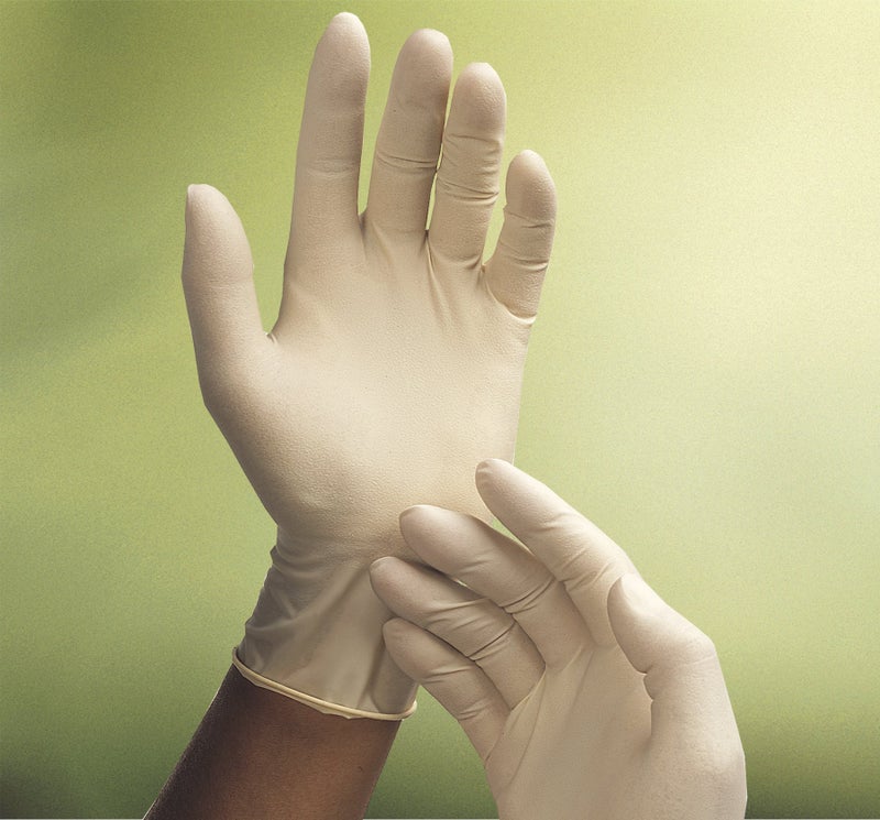 Adenna GLD266 Gold 6 mil Powder-Free Latex Gloves, Medical Grade, White, Large, Box of 100 - Image 2