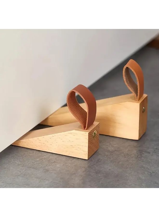 One Yellow Reinforced Wooden Door Panel With Anti-Slip Base and Gap Blocker Reducing Vibrations And Collisions For Single Panel - Image 1