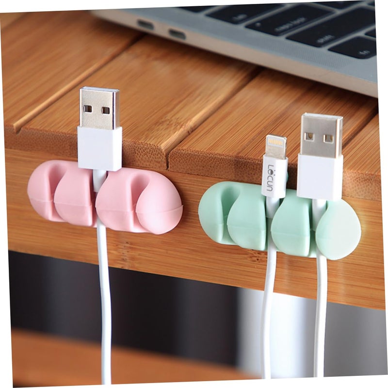 6 Pack Black Silicone Cable Holder Clips For Desktop Wire Organizer Easy Install - Image 5