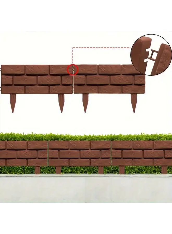 Red 4Pcs Foldable Garden Splicing Fence Plastic Lawn Partition Decoration - Image 2