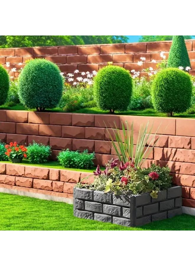 Red 4Pcs Foldable Garden Splicing Fence Plastic Lawn Partition Decoration - Image 1