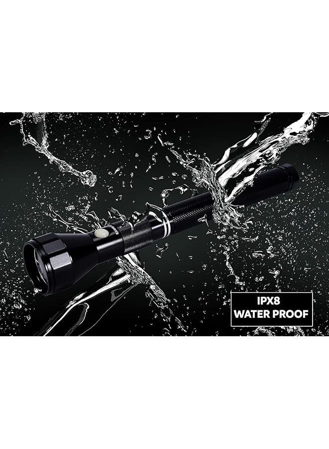 Strong Lite Rechargeable LED Long Range Torch Light 3000 Meters 1050 Lumen Black Aluminum IPX8 Waterproof CREE X5 L2 LED - Image 3