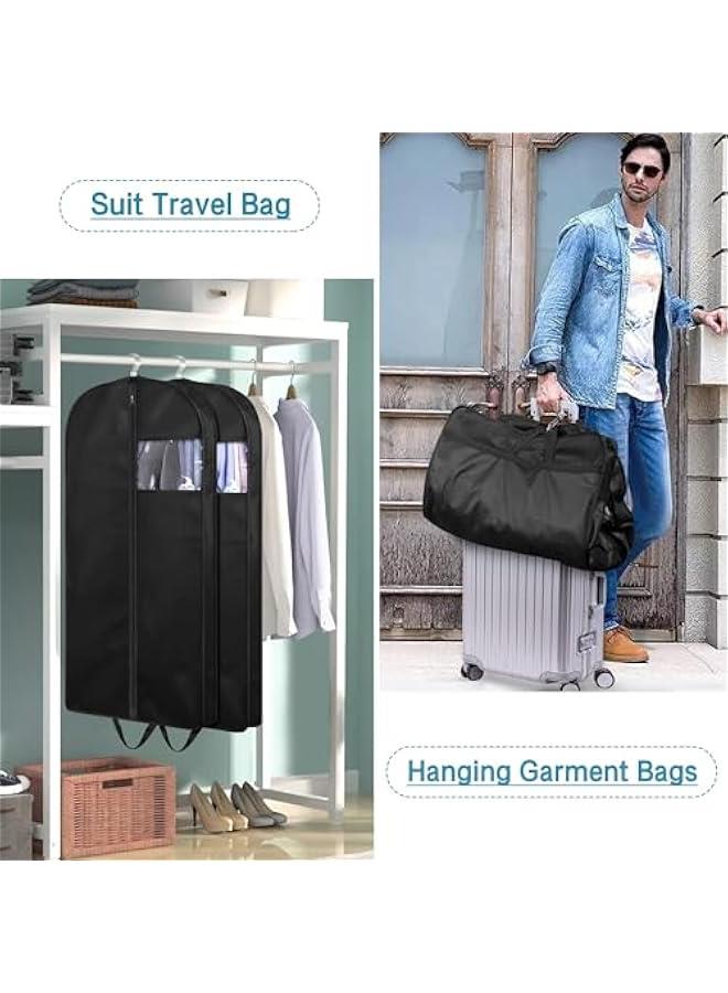 ميكسد TRASSLE 152CM Dress Garment Bags set of 3 for Hanging Clothes Travel, Gusseted Garment Bags for Closet Storage with Handles for Long Gowns, Coats (110CM)  - Image 3