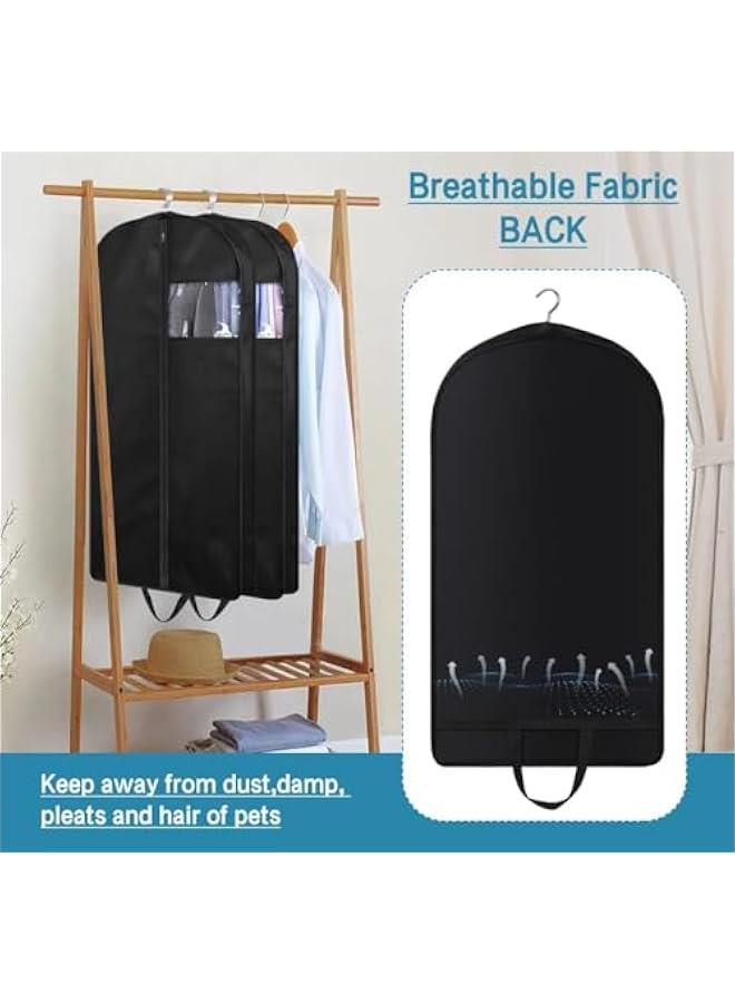 ميكسد TRASSLE 152CM Dress Garment Bags set of 3 for Hanging Clothes Travel, Gusseted Garment Bags for Closet Storage with Handles for Long Gowns, Coats (110CM)  - Image 5