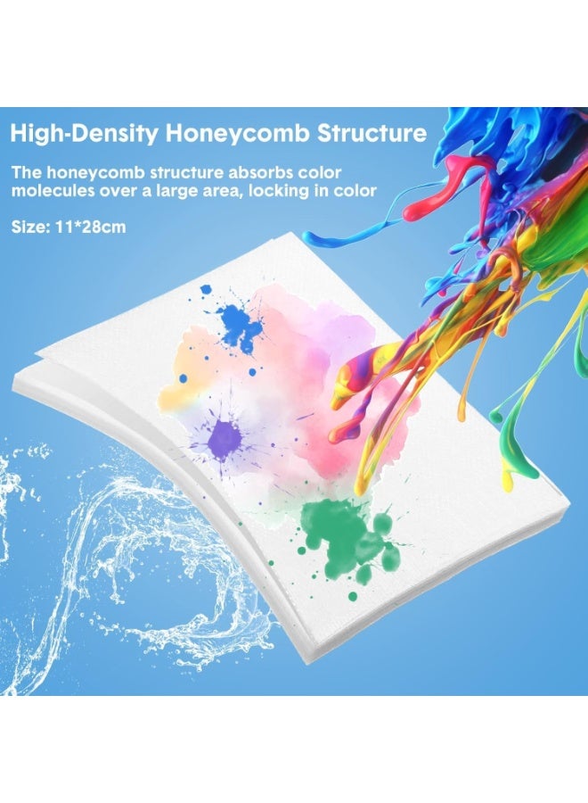 فابرك صفائح التجفيف ، منع نزيف اللون يدير أوراق الغسيل الماصة ، الملابس المضادة للصباغة ، الملابس الممتصة لون العث الورقي لإزالة العث الورقي لاستخدام الشقة المنزلية (2 صندوق / 100 قطعة) - Image 5