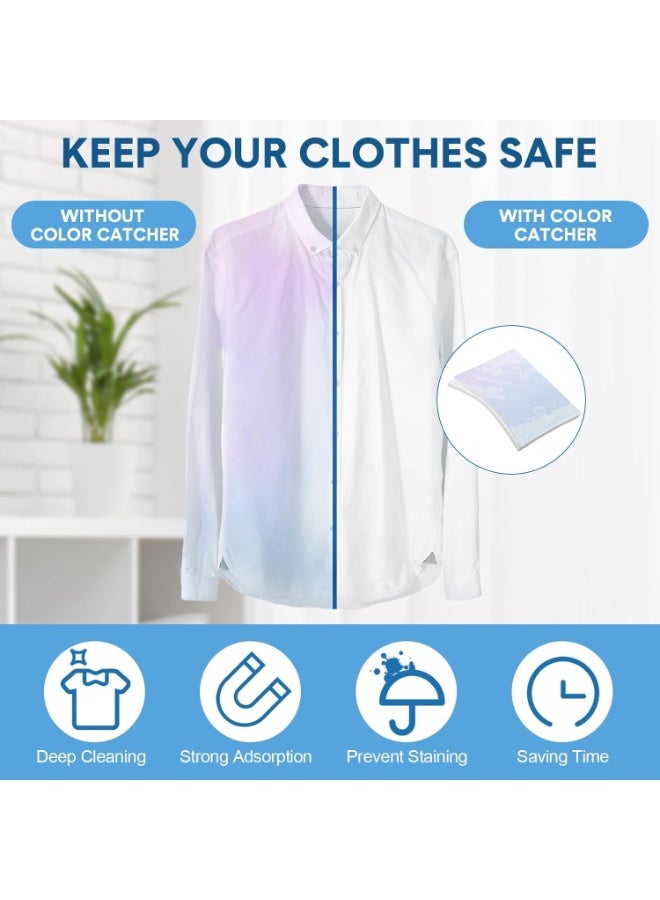 فابرك صفائح التجفيف ، منع نزيف اللون يدير أوراق الغسيل الماصة ، الملابس المضادة للصباغة ، الملابس الممتصة لون العث الورقي لإزالة العث الورقي لاستخدام الشقة المنزلية (2 صندوق / 100 قطعة) - Image 3