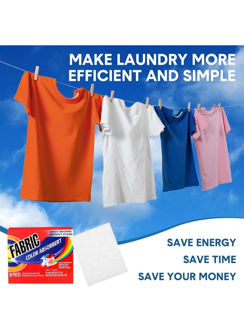 فابرك صفائح التجفيف ، منع نزيف اللون يدير أوراق الغسيل الماصة ، الملابس المضادة للصباغة ، الملابس الممتصة لون العث الورقي لإزالة العث الورقي لاستخدام الشقة المنزلية (2 صندوق / 100 قطعة) - Image 4