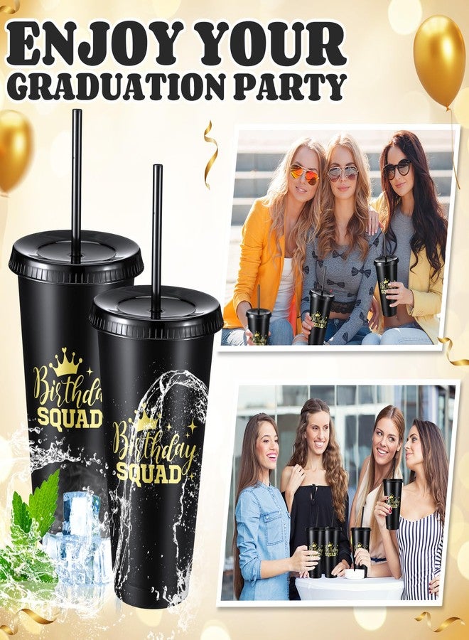 Potchen 12 Pcs Happy Birthday Cups 24 oz Reusable Plastic Birthday Squad Tumblers with Lid and Straw for 20th 30th 40th 50th 60th Party Christmas Anniversary Supplies for Adults - Image 5