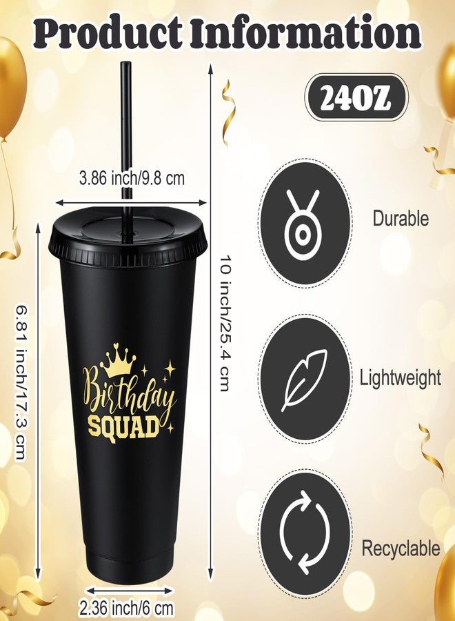 Potchen 12 Pcs Happy Birthday Cups 24 oz Reusable Plastic Birthday Squad Tumblers with Lid and Straw for 20th 30th 40th 50th 60th Party Christmas Anniversary Supplies for Adults - Image 2