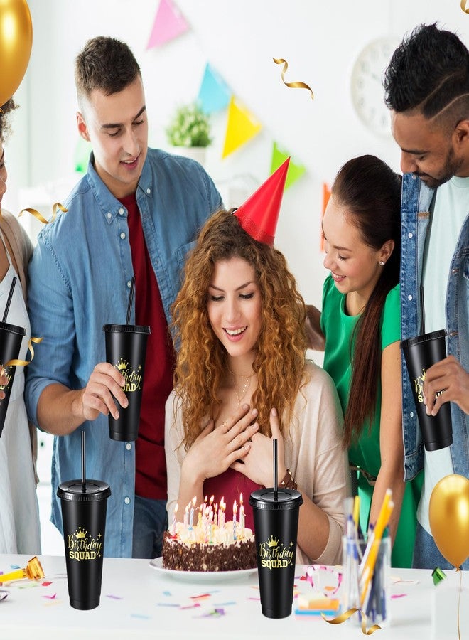 Potchen 12 Pcs Happy Birthday Cups 24 oz Reusable Plastic Birthday Squad Tumblers with Lid and Straw for 20th 30th 40th 50th 60th Party Christmas Anniversary Supplies for Adults - Image 4