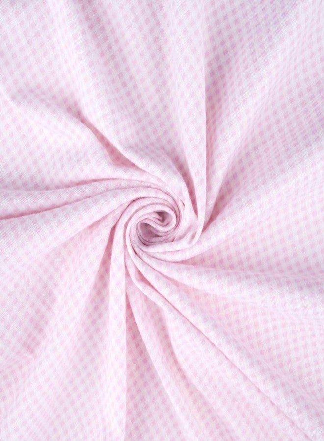 SHEETWORLD.COM SheetWorld Baby Fitted Cradle Sheet 18 x 36 inches, 100% Cotton Jersey Hypoallergenic Sheet, Unisex Boy Girl, Pink Gingham, Made in USA - Image 2