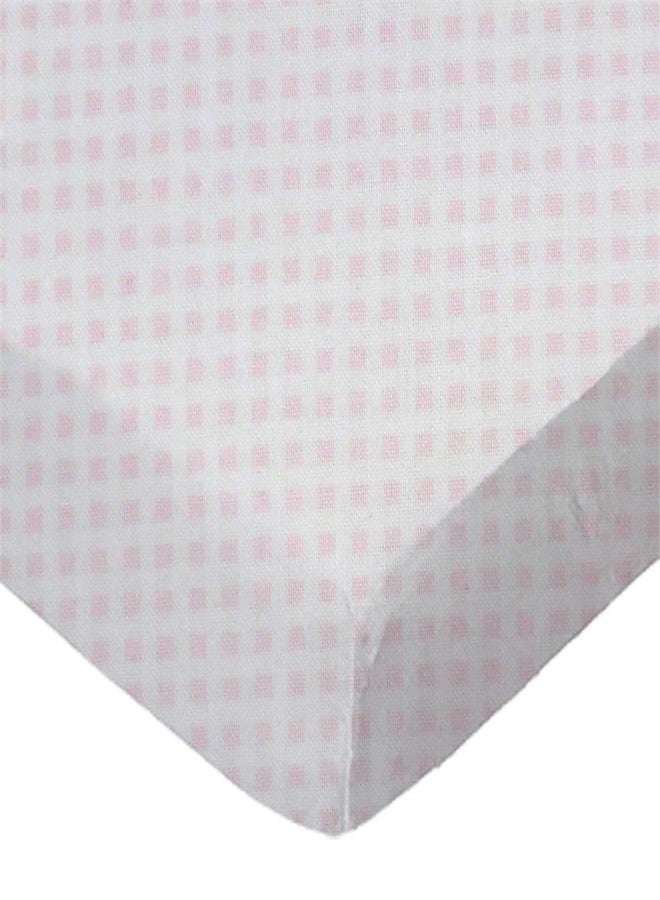SHEETWORLD.COM SheetWorld Baby Fitted Cradle Sheet 18 x 36 inches, 100% Cotton Jersey Hypoallergenic Sheet, Unisex Boy Girl, Pink Gingham, Made in USA - Image 1