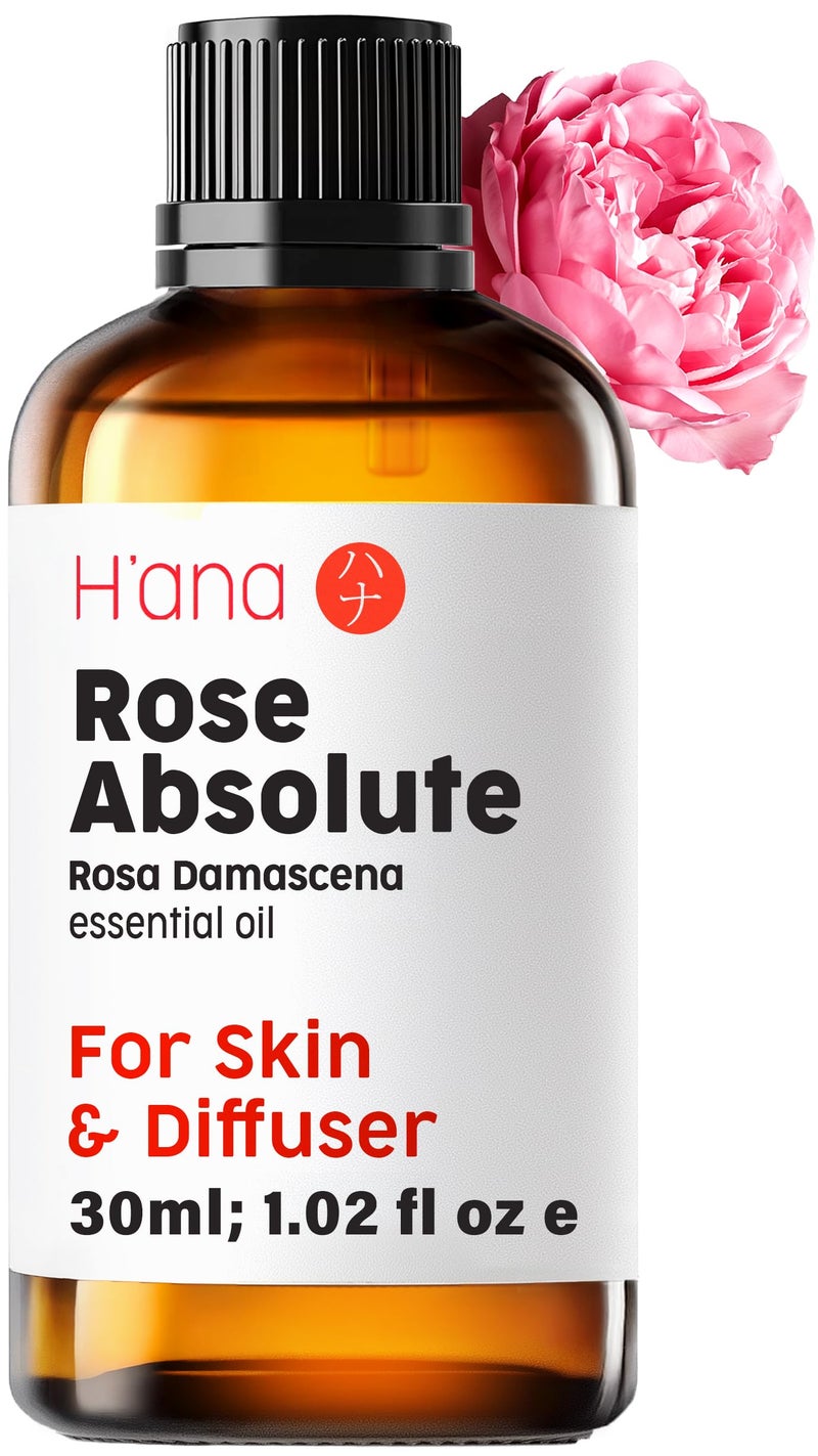 hana H'ana Rose Essential Oil - 1.02 Fl Oz - for Hair, Skin, Diffuser, Aromatherapy, DIY Candle & Soap Making - Image 1
