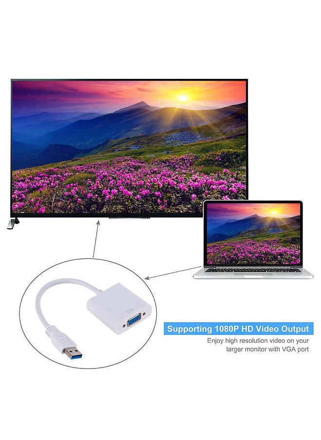 Generic - USB3.0 To VGA Adapter USB to VGA External Video Card VGA Converter for Desktop Laptop PC to Monitor Projector - Image 1