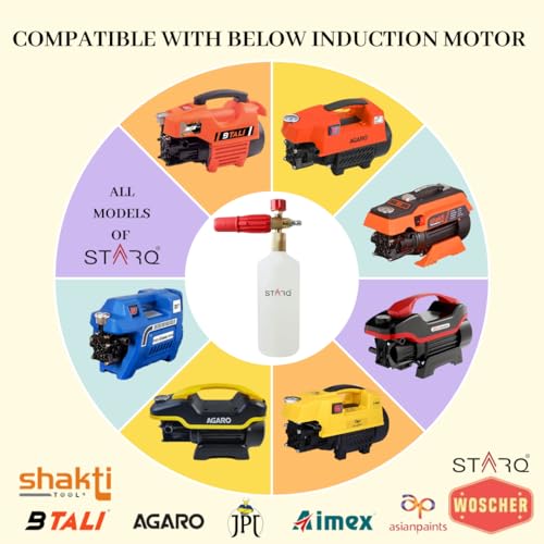 STARQ Copper Alloy 1 Ltr Professional Snow Foam Lance/Canon with 1/4" Quick Connector Foam Blaster for Pressure Washer (RED) - Image 2