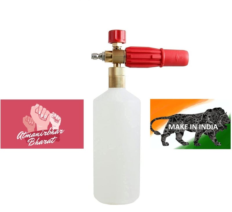 STARQ Copper Alloy 1 Ltr Professional Snow Foam Lance/Canon with 1/4" Quick Connector Foam Blaster for Pressure Washer (RED) - Image 5