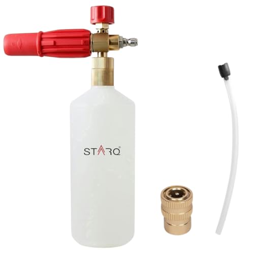 STARQ Copper Alloy 1 Ltr Professional Snow Foam Lance/Canon with 1/4" Quick Connector Foam Blaster for Pressure Washer (RED) - Image 1
