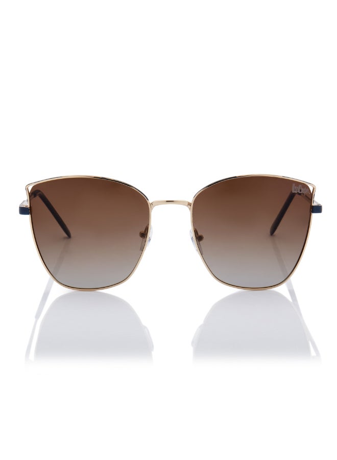 Lee Cooper Women Polarized Sunglasses Gold Frame Gradient Brown Mirror Lens 59mm  - LC1202C02 - Image 1