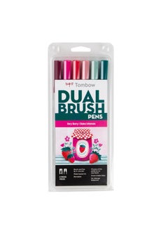 Tombow Tombow 56237 Dual Brush Pen Art Markers, Very Berry, 6-Pack  - Image 1