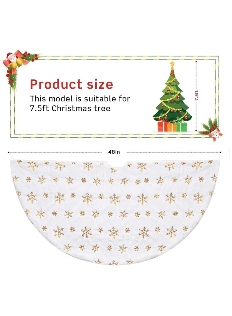 TAPIT 48 inch Christmas Tree Skirt Faux Fur Xmas Tree Skirt Christmas Decorations Holiday Tree Ornaments Tree Decoration for Christmas Home Decorations Xmas Party Holiday Decorations - Image 3