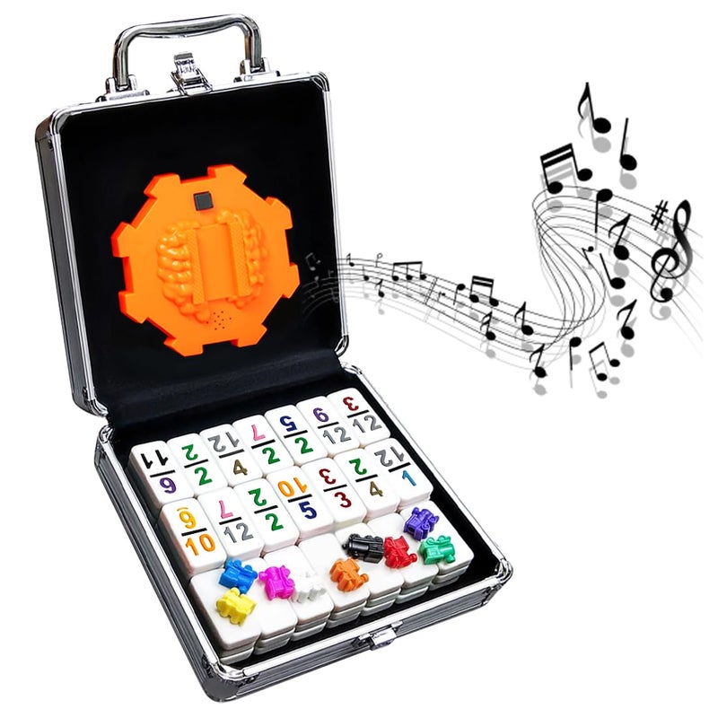 Yinlo Mexican Train Dominoes Set Hub with Real Train Sound Double 12 Colored Number - Image 2