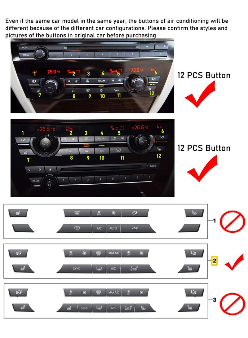 KISSUN For Bmw A/C Climate Control Burtton Black - Image 2