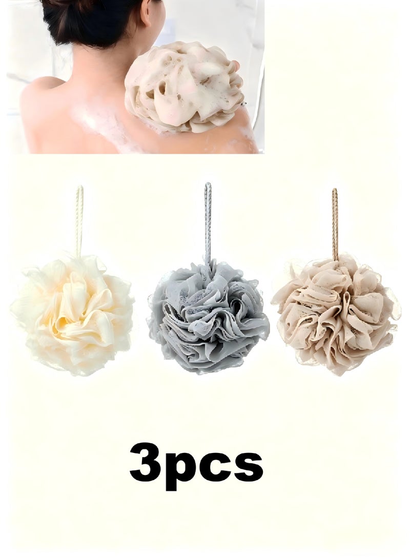 3 Pcs Bath Loofah, Bath Body Scrubber for Women & Men, Exfoliating Bath Sponge Body Scrubber Biodegradable, Scratch-Free Body Wash Sponge Shower Essential Skin Care - Image 1