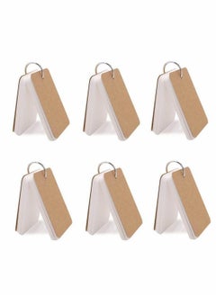 6 Pack Mini Notepads Study Cards Memo Pads Flashcards Revision Cards with Metal Binder Ring Revision Cards Index Cards Mini Notepads Blank Flashcards Study Cards on Ring 300 Sheets