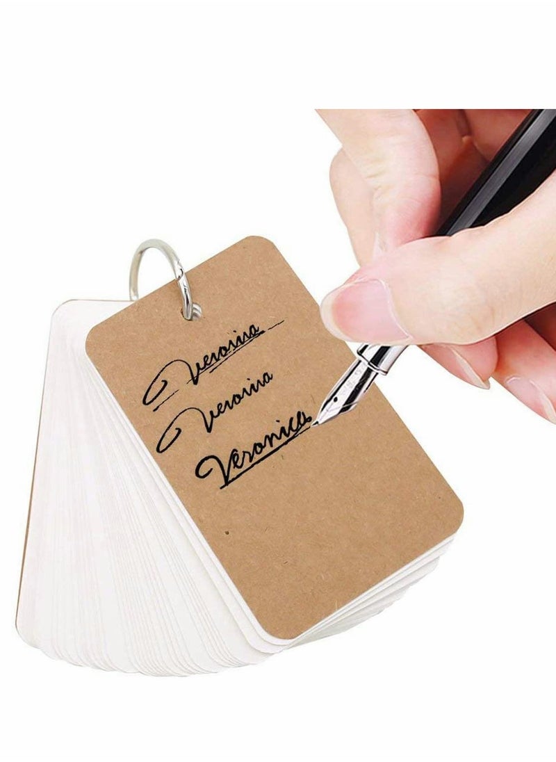 Excefore - 6 Pack Mini Notepads Study Cards Memo Pads Flashcards Revision Cards with Metal Binder Ring Revision Cards Index Cards Mini Notepads Blank Flashcards Study Cards on Ring 300 Sheets - Image 1