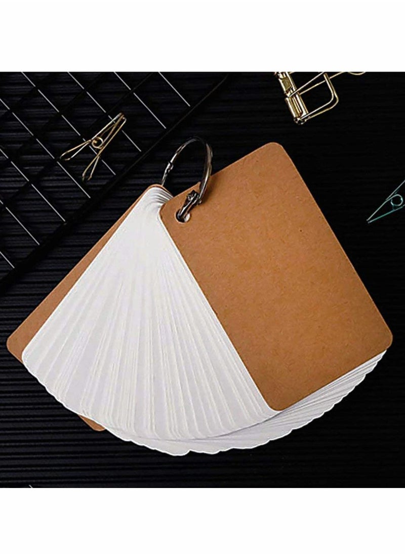 Excefore - 6 Pack Mini Notepads Study Cards Memo Pads Flashcards Revision Cards with Metal Binder Ring Revision Cards Index Cards Mini Notepads Blank Flashcards Study Cards on Ring 300 Sheets - Image 1