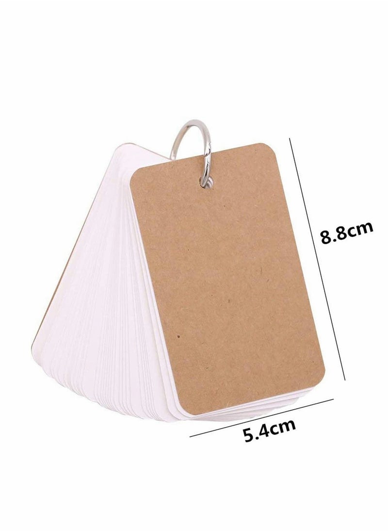 Excefore - 6 Pack Mini Notepads Study Cards Memo Pads Flashcards Revision Cards with Metal Binder Ring Revision Cards Index Cards Mini Notepads Blank Flashcards Study Cards on Ring 300 Sheets - Image 1