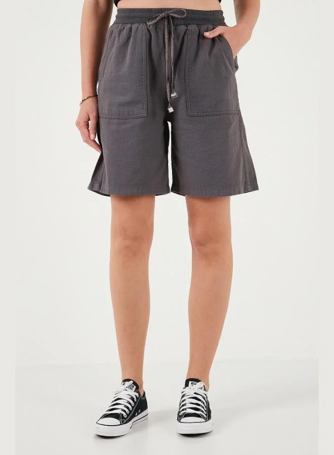 Lela Lela Cotton Relaxed Fit High Waist Pocket Mini Shorts Women's SHORTS 668YP5384