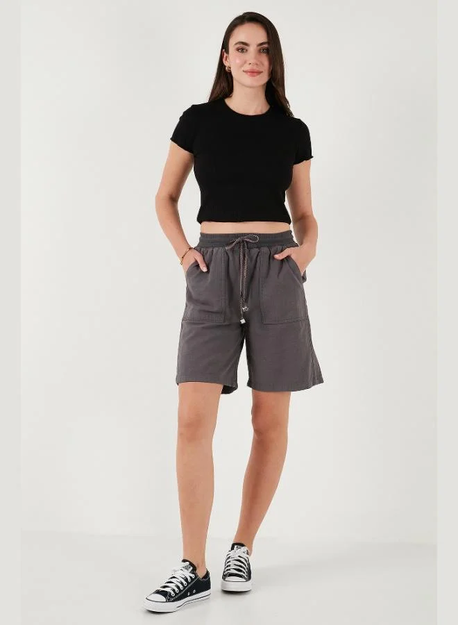 Lela Lela Cotton Relaxed Fit High Waist Pocket Mini Shorts Women's SHORTS 668YP5384