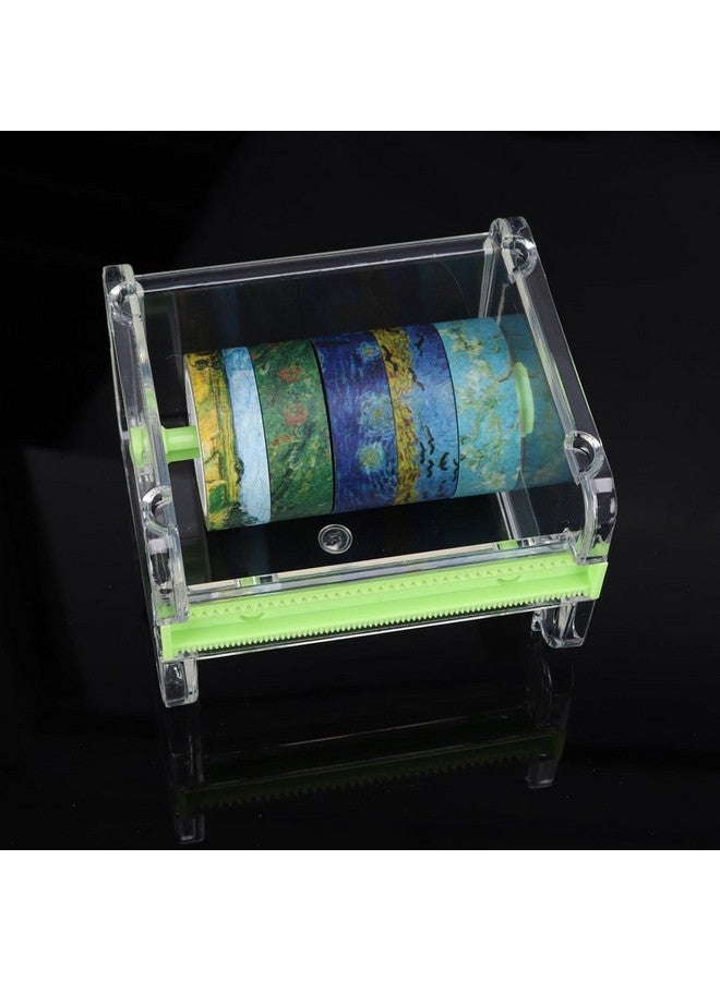 HomDSim Mdsim Washi Tape Dispenser Cutter,Roll Tape Holder Organizer,Masking Tape Desktop Tape Diy Sticker Roll Tape Cutter Holder Storage,Washi Tape Box Green - Image 4