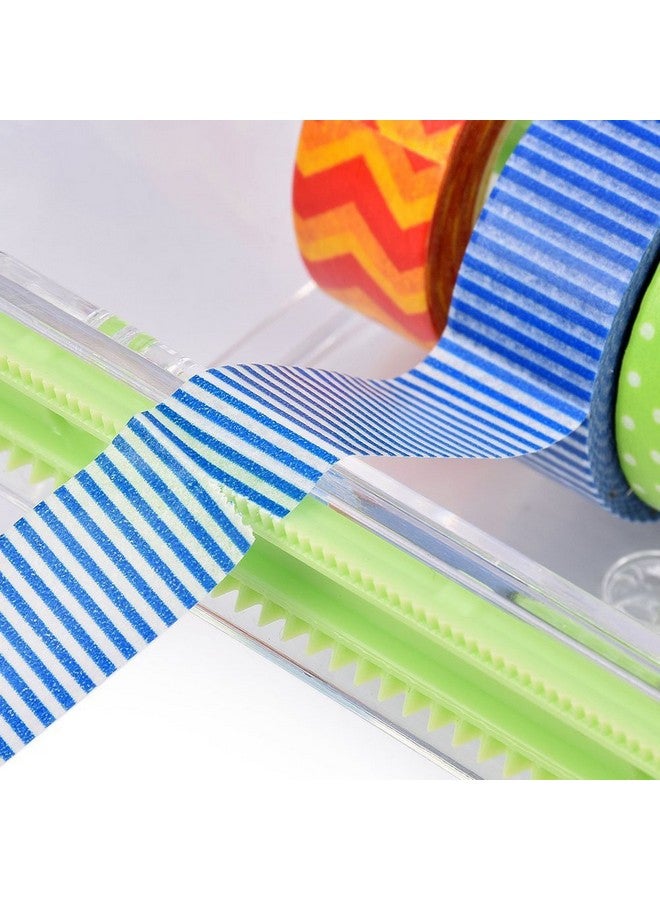 HomDSim Mdsim Washi Tape Dispenser Cutter,Roll Tape Holder Organizer,Masking Tape Desktop Tape Diy Sticker Roll Tape Cutter Holder Storage,Washi Tape Box Green - Image 3