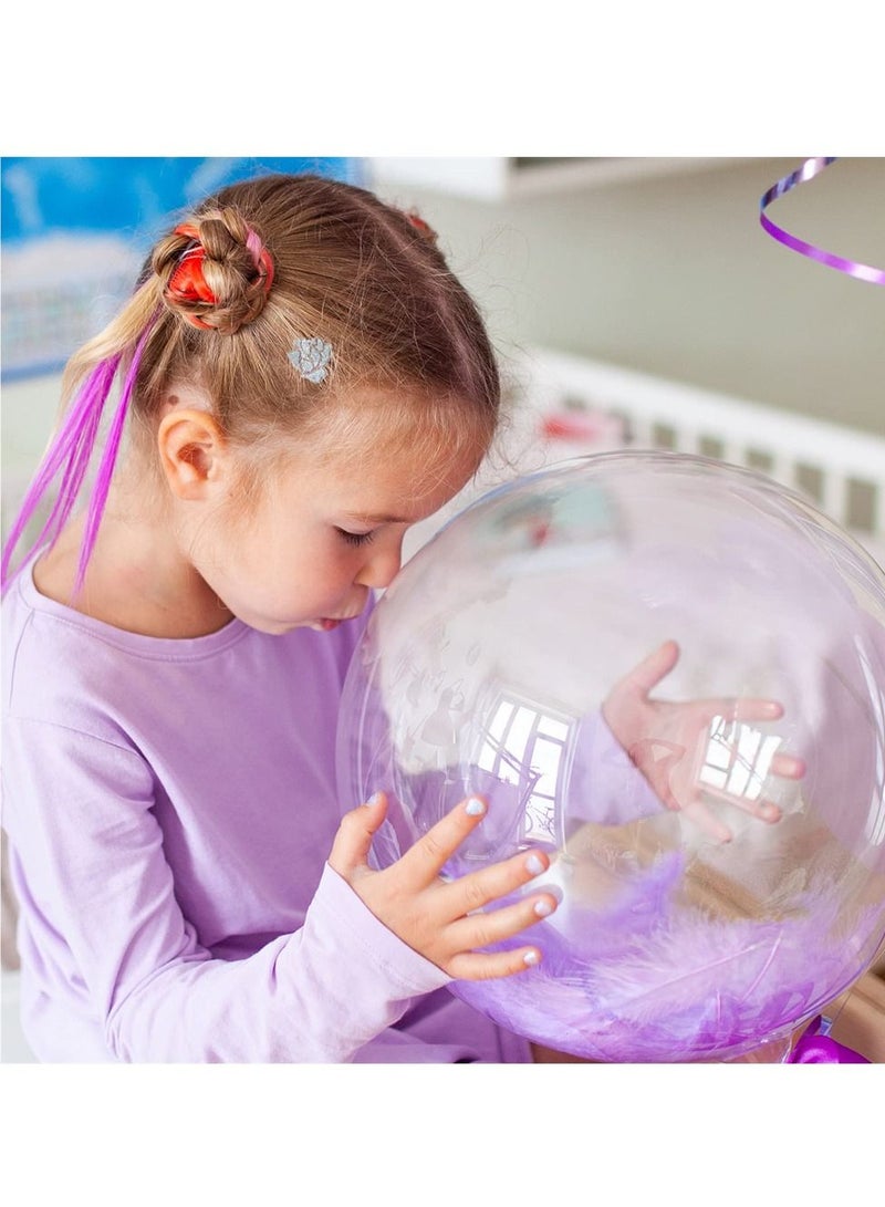 SYOSI 12 Pieces Bobo Balloons, Transparent Bubble Bobo Balloon for Stuffing, Praty Bobo Balloons Clean Bobo Balloons for Valentine's Day Wedding Birthday Party Decorations (26 Inch) - Image 4