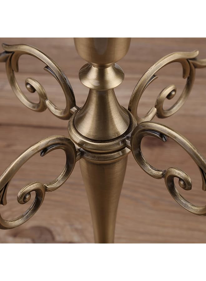 erorex Elegant Candle Holder Stand 5 Arms Alloy Candle Holder European Candelabra Wedding Candlestick Wedding Event Candelabra Home Decor Bronze - Image 3